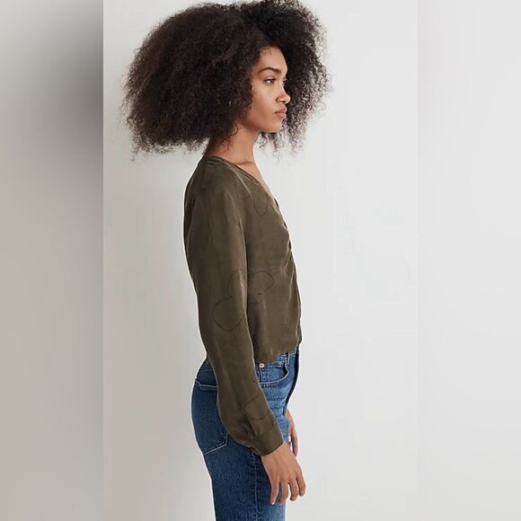 Madewell Brushed Ruched-Front Top - Picture 3 of 7